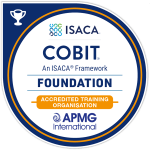 COBIT certification badge from ISACA, featuring the ISACA logo and the text 'COBIT® An ISACA® Framework FOUNDATION.'