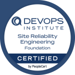 Site Reliability Engineering Foundation course certification badge from PeopleCert