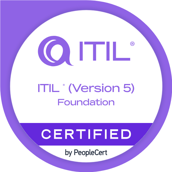 ITIL Foundation Bridge (Version 5) certification badge by PeopleCert