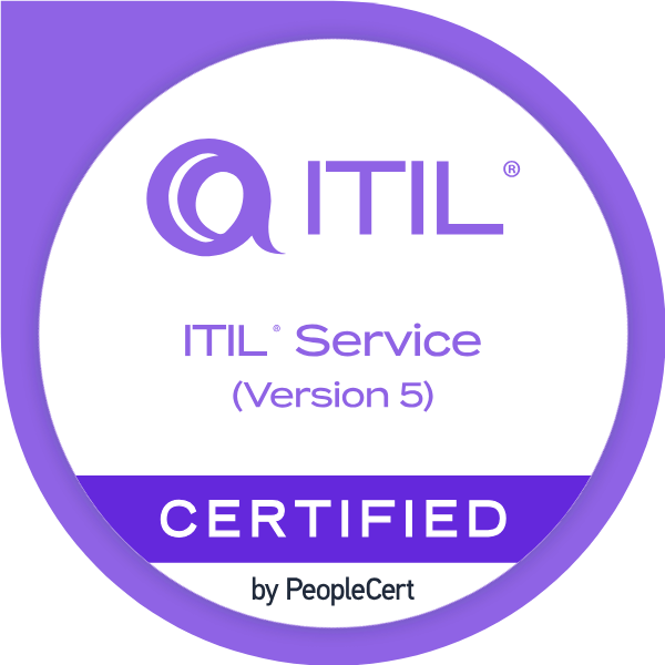 ITIL Service (Version 5) certification badge by PeopleCert