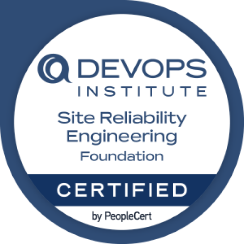 SRE Foundation course image showing site reliability engineering principles, service level objectives, error budgets, and automation for reliability