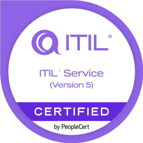 ITIL Service (Version 5) certification badge by PeopleCert
