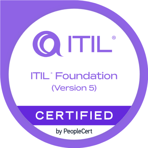 ITIL version 5 Foundation certification badge by PeopleCert